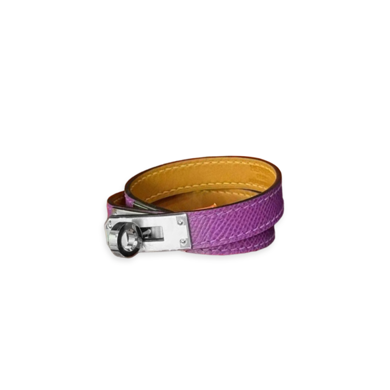 HERMES KELLY DOUBLE TOUR BRACELET EPSOM ANEMONE